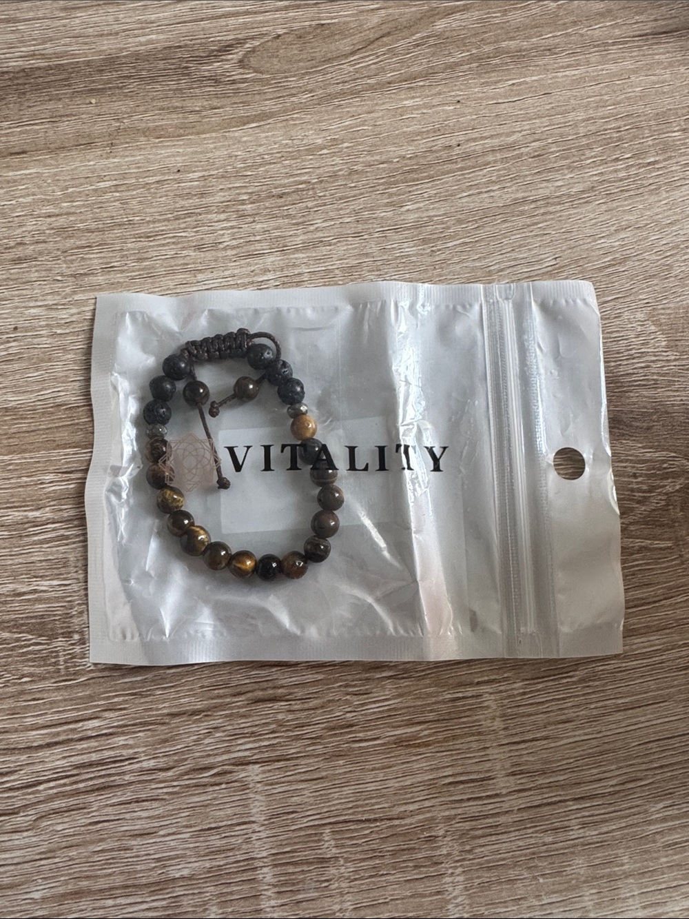 Free with Purchase! Vitality Tiger Eye & Lava Bead Adjustable Bracelet